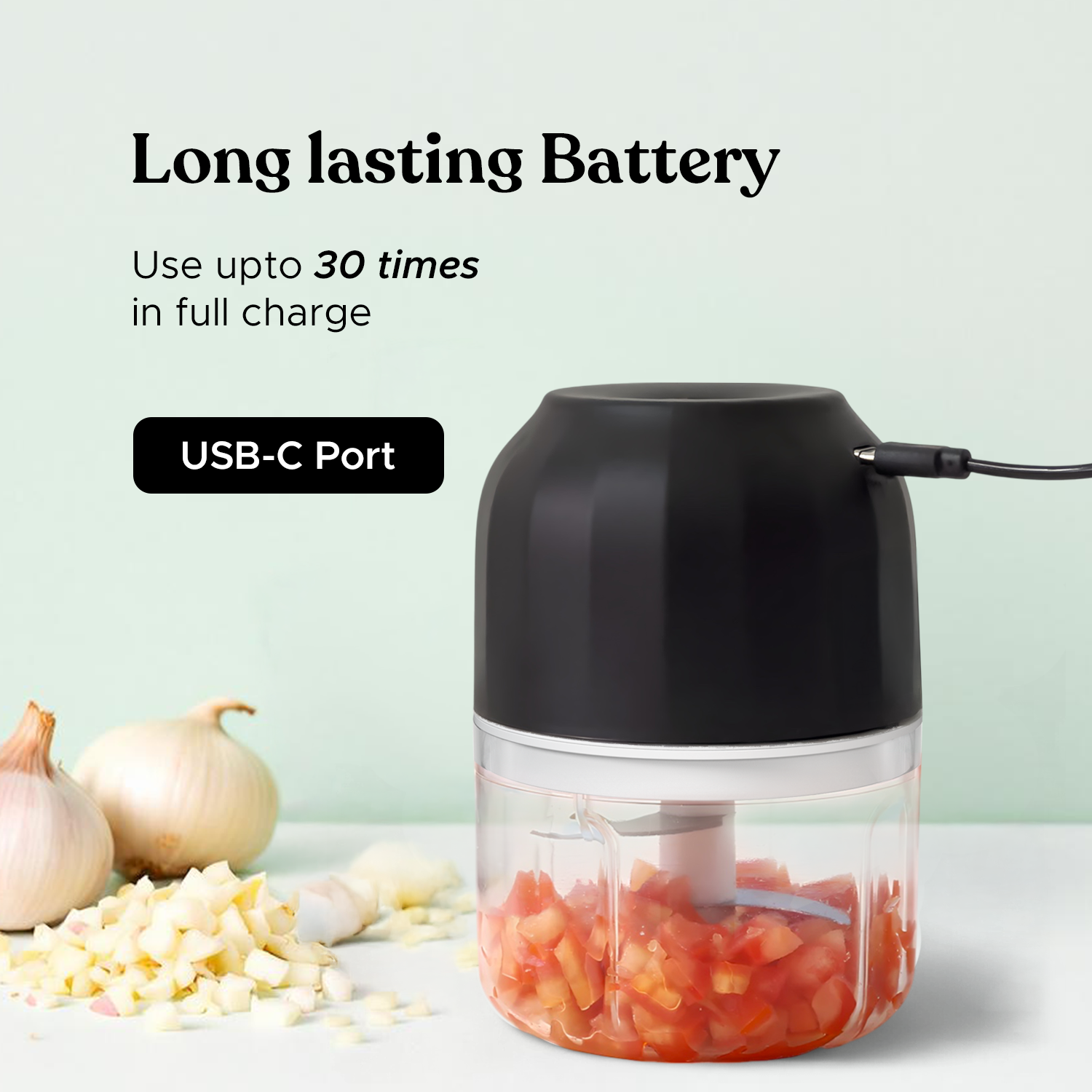 ChopEase Classic Rechargeable Mini Chopper, 250ML