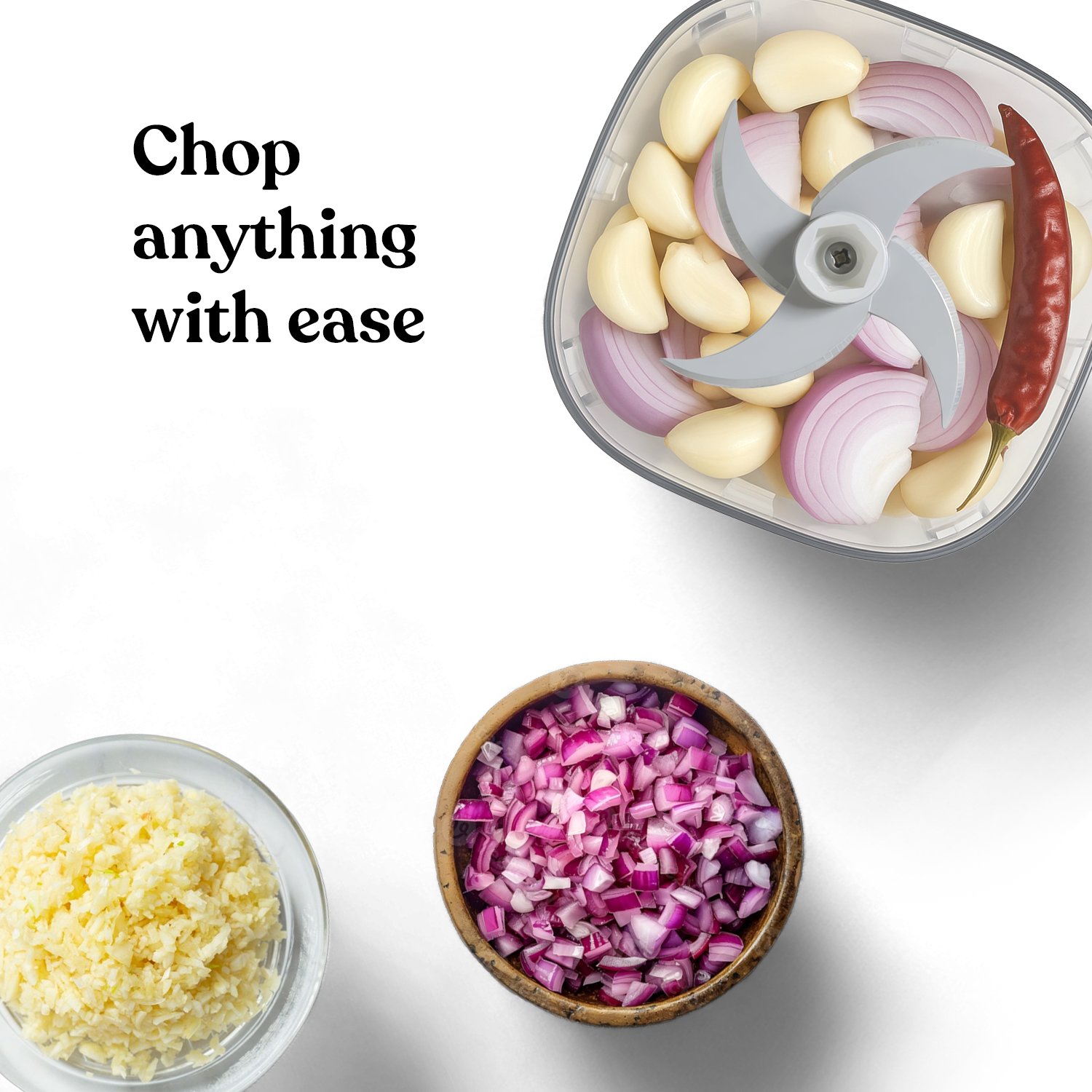 ChopEase Pro 450 Rechargeable Mini Chopper, 450ML