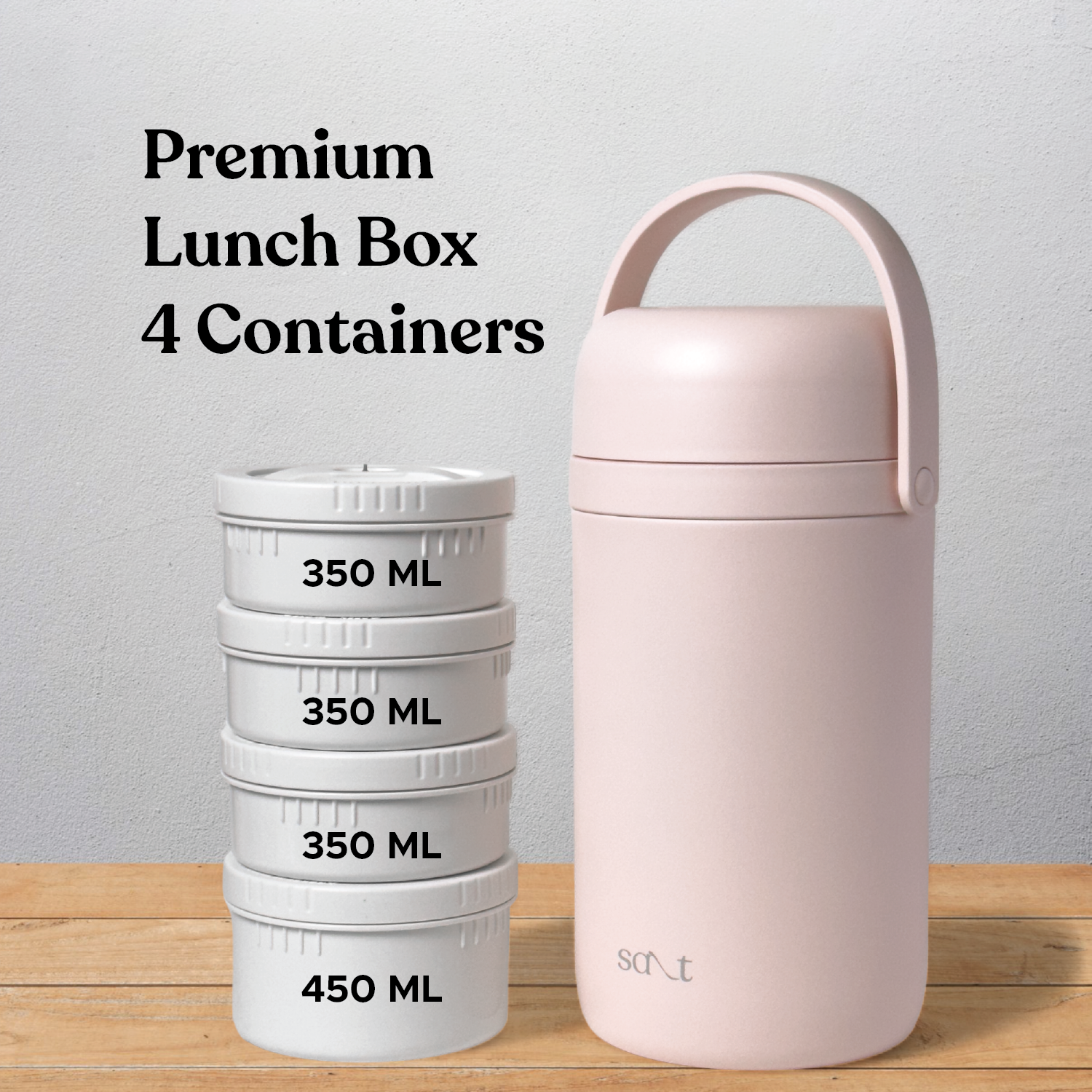 FreshBite Pro - 4 containers Insulated Lunch Box - Salt