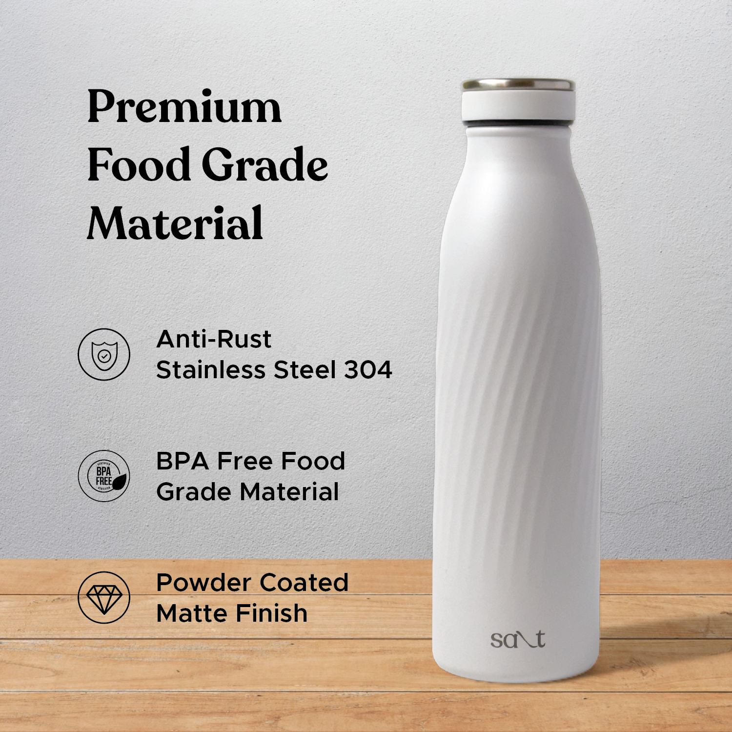 AquaBud Neo 500, Premium Vacuum Insulated Bottle, 500ml - Salt