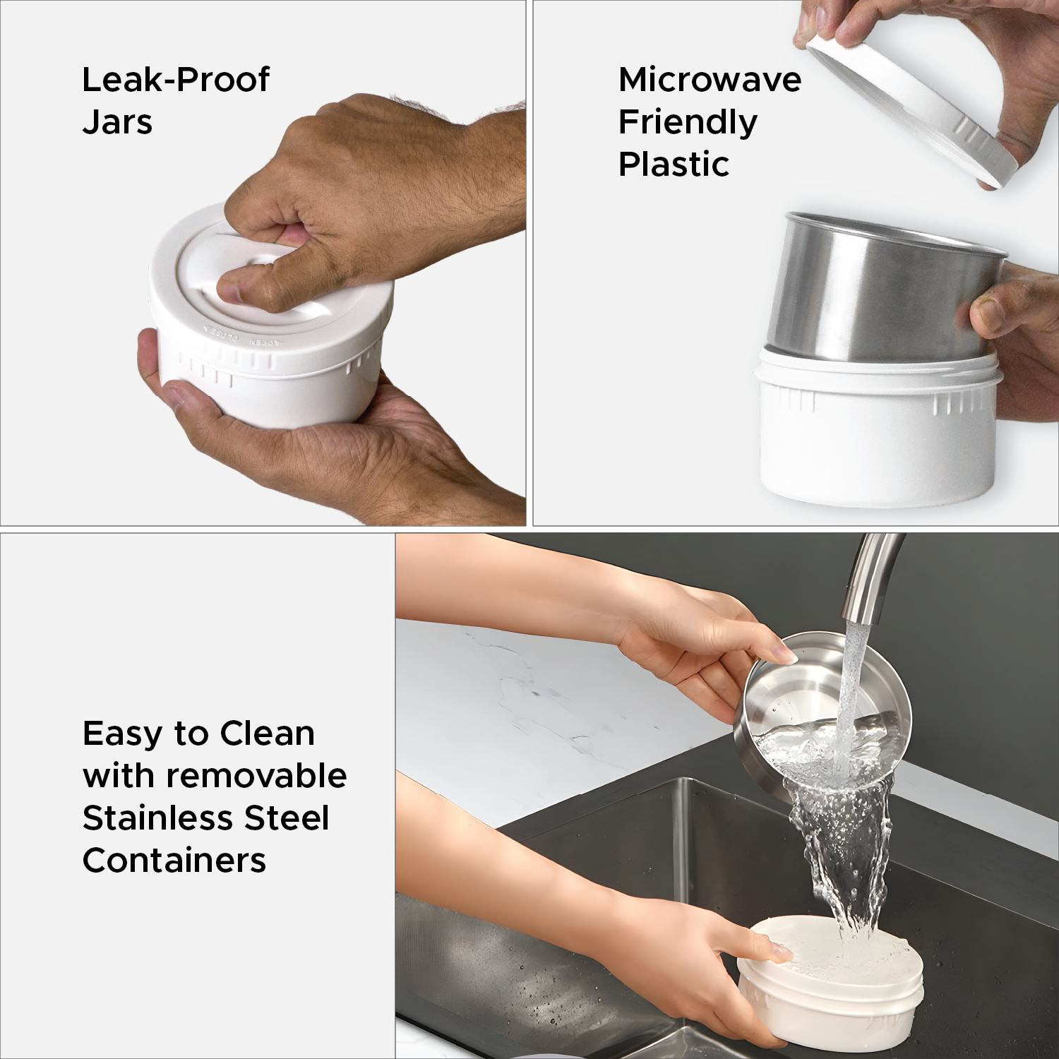 FreshBite Pro - 2 containers Insulated Tiffin - Salt
