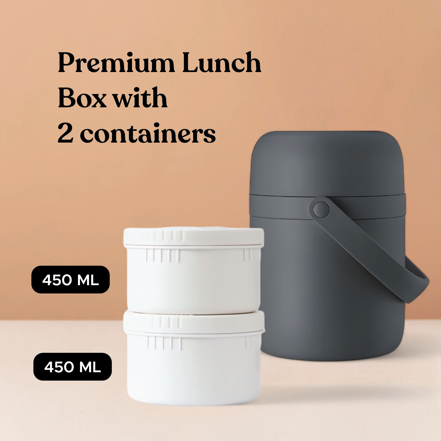 FreshBite Pro - 2 containers Insulated Tiffin - Salt